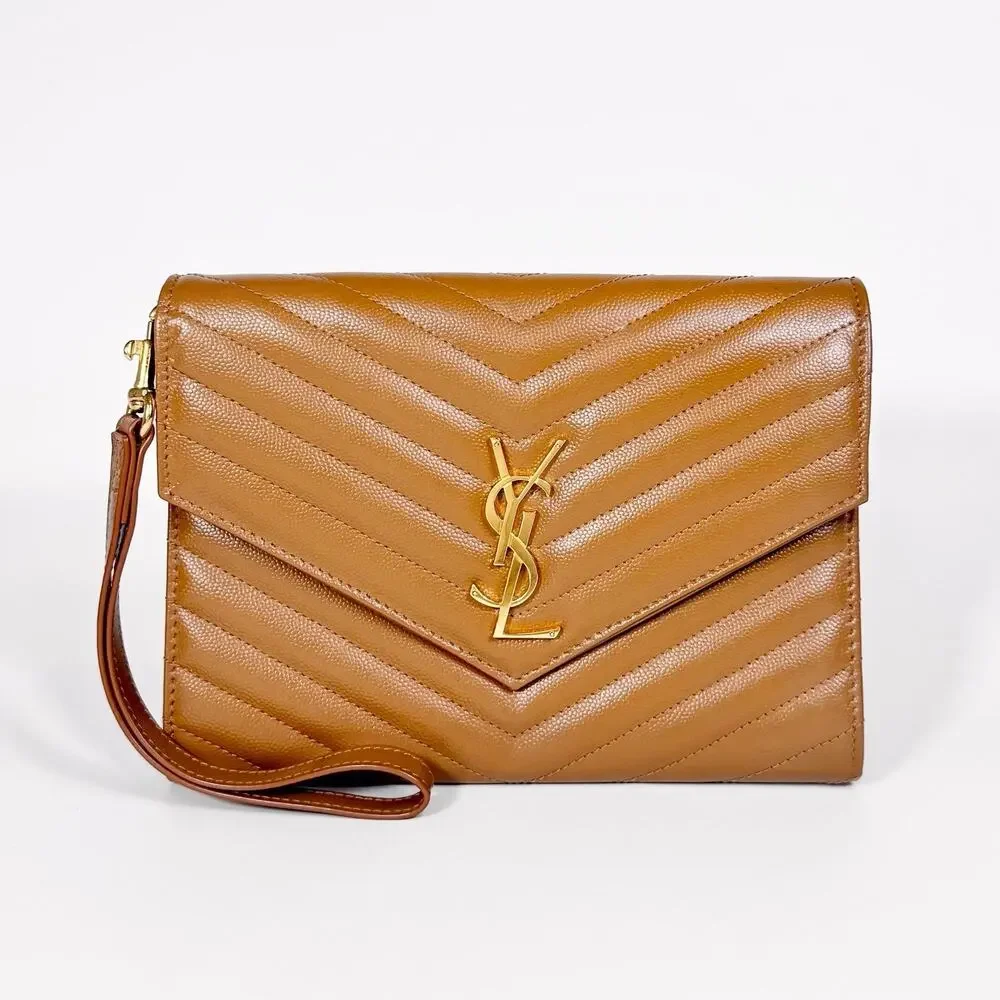 Saint Laurent Grain De Poudre Cassandre Flap Pouch